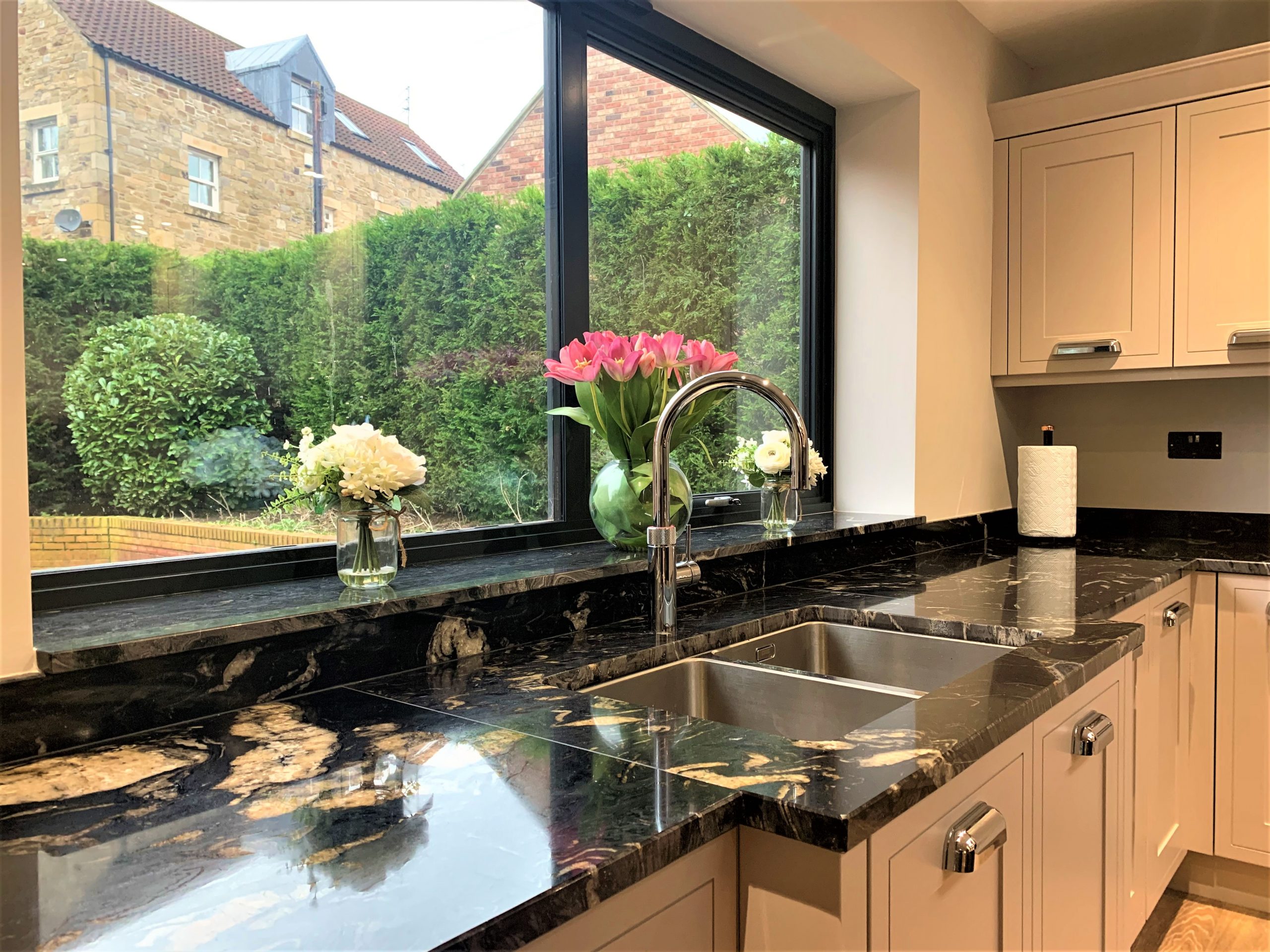 bespoke painted shaker kitchen with island