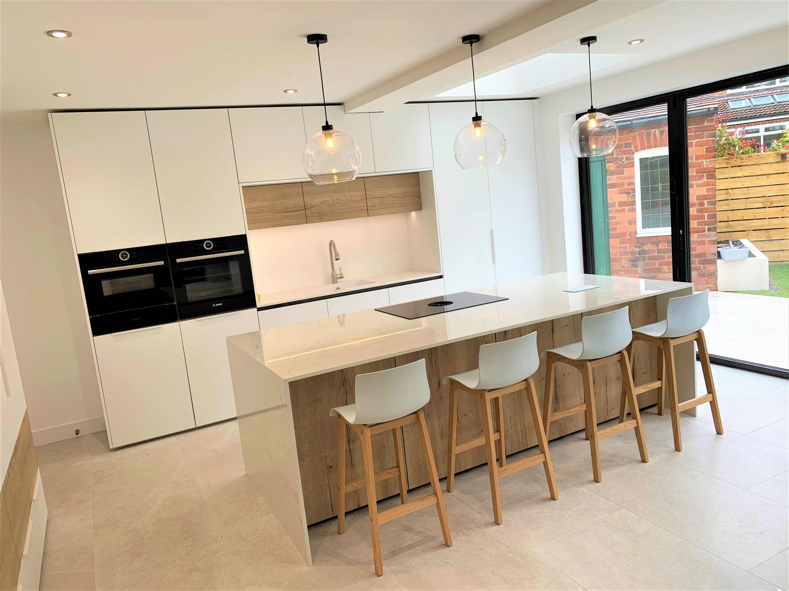 perfect matt breakfasting kitchen and contemporary linear storage