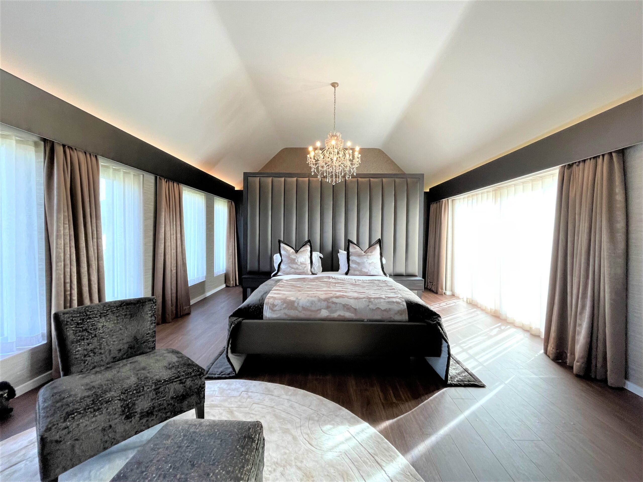 sumptuous master bedroom and dressing room