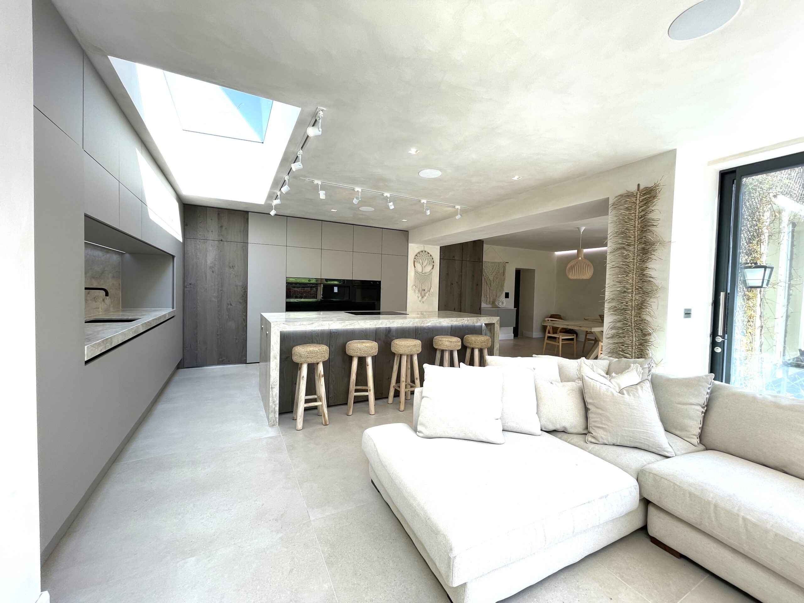 sleek minimalist breakfasting kitchen to to grade 2 period home