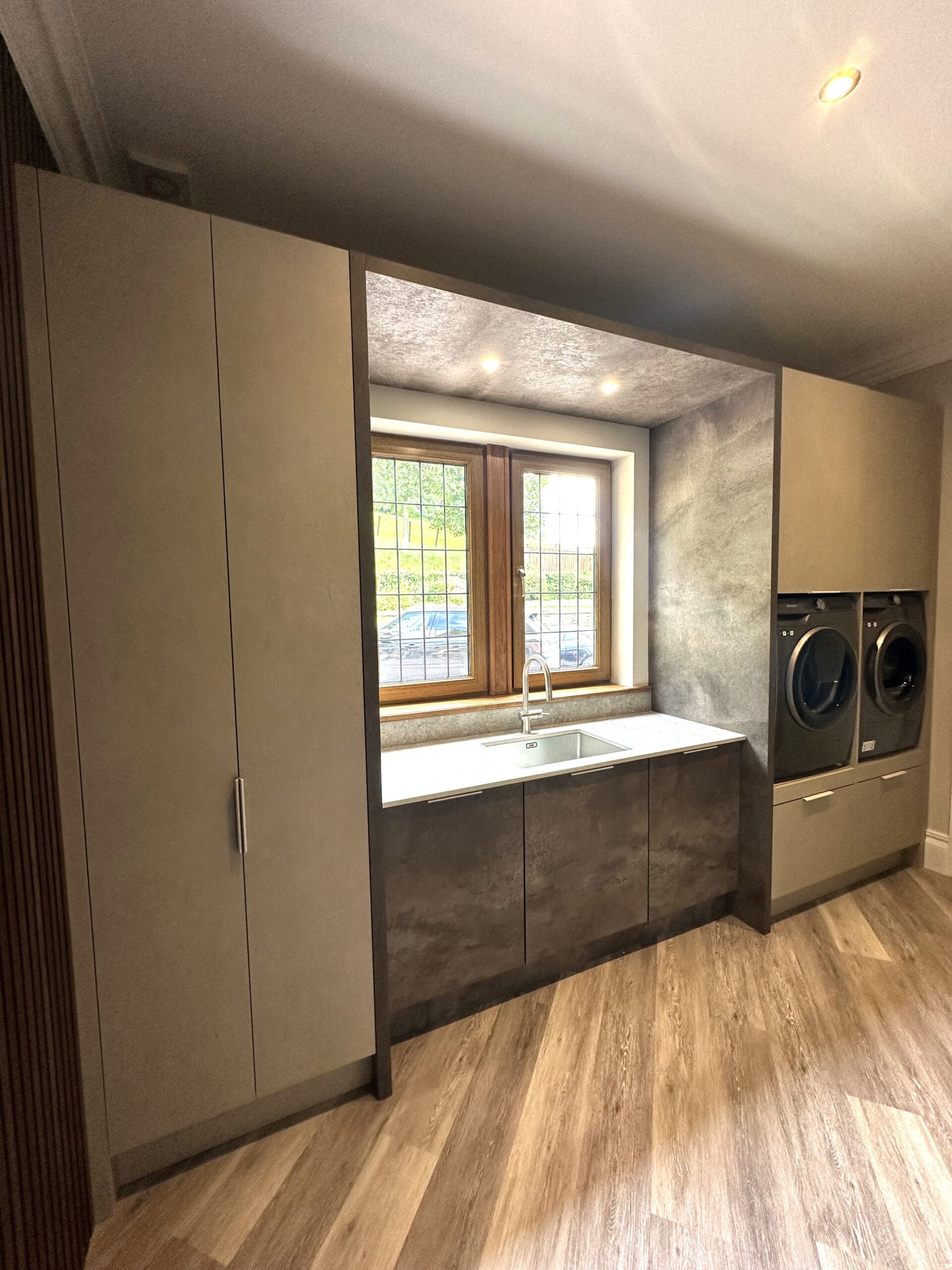 under utilised utility room transformed with contrasts and textures