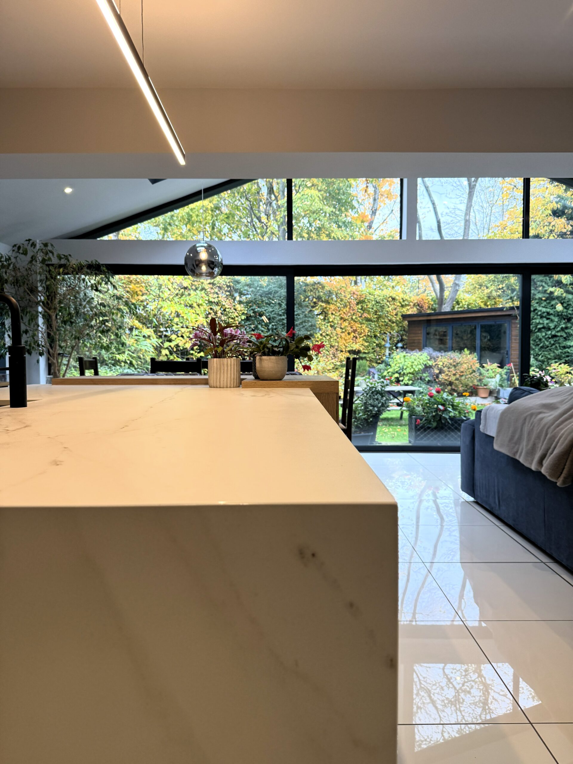 bespoke contemporary garden room breakfasting kitchen