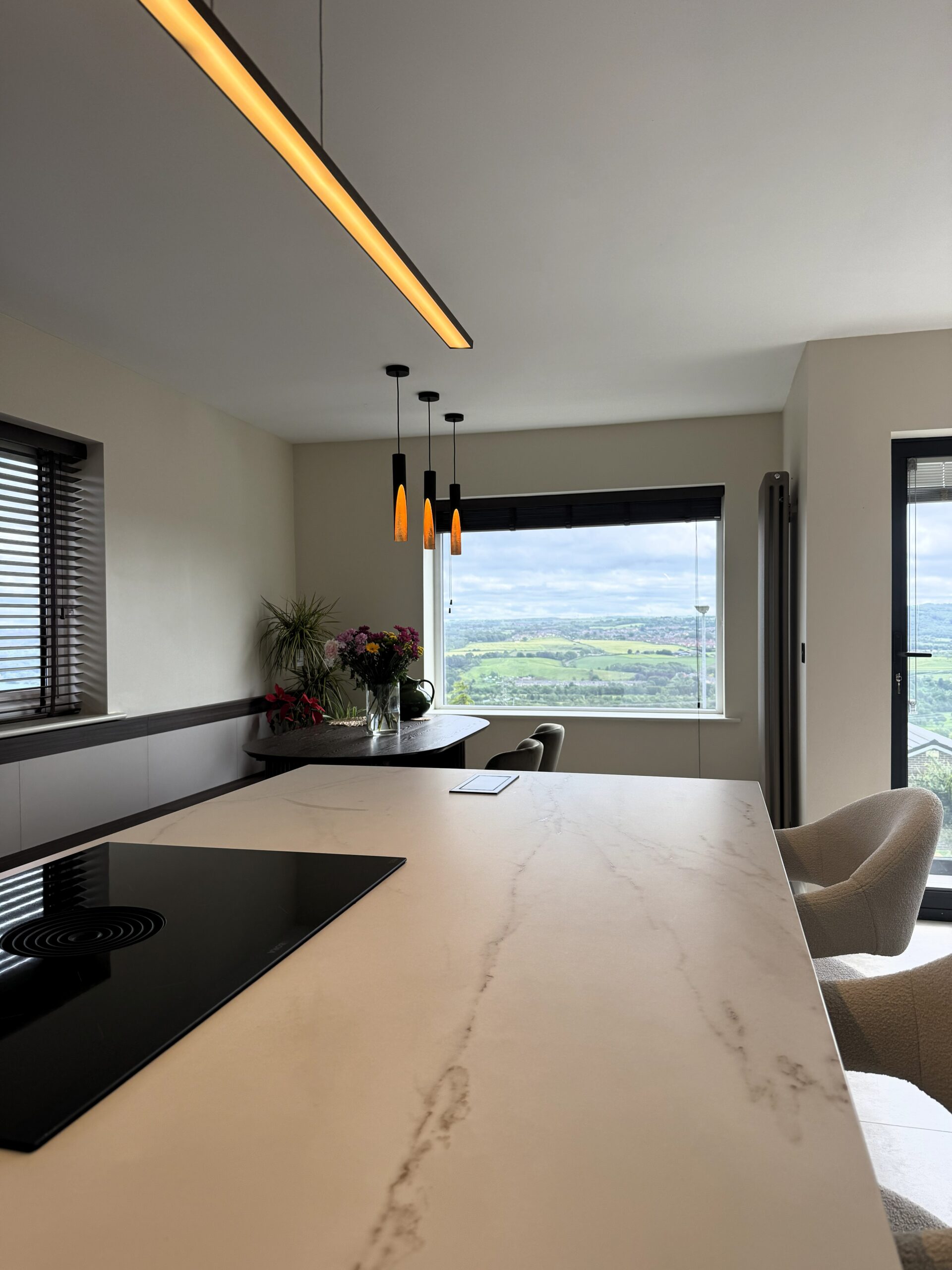 bespoke kitchen and living above the tyne valley